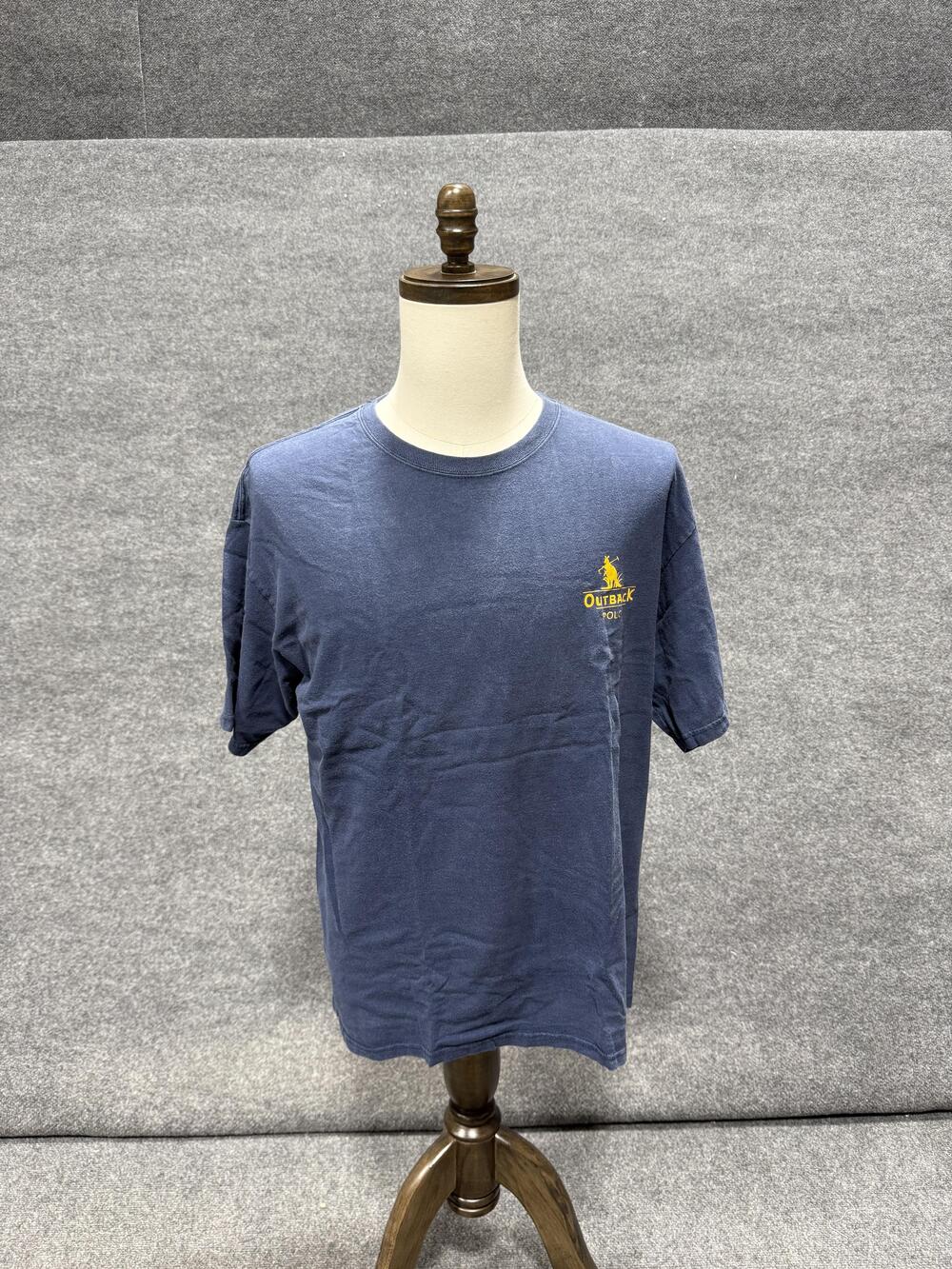 Outback Polo Shirt Mens Large Blue Logo Graphic T-Shirt Tee Sports Top